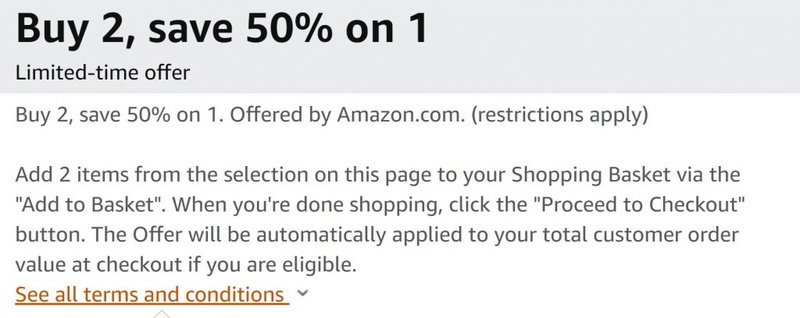 Buy 2, save 50% on 1.