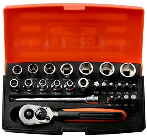 Bahco SL25 Socket Set 25 Piece 1/4 Inch Drive: Amazon.co.uk: DIY & Tools