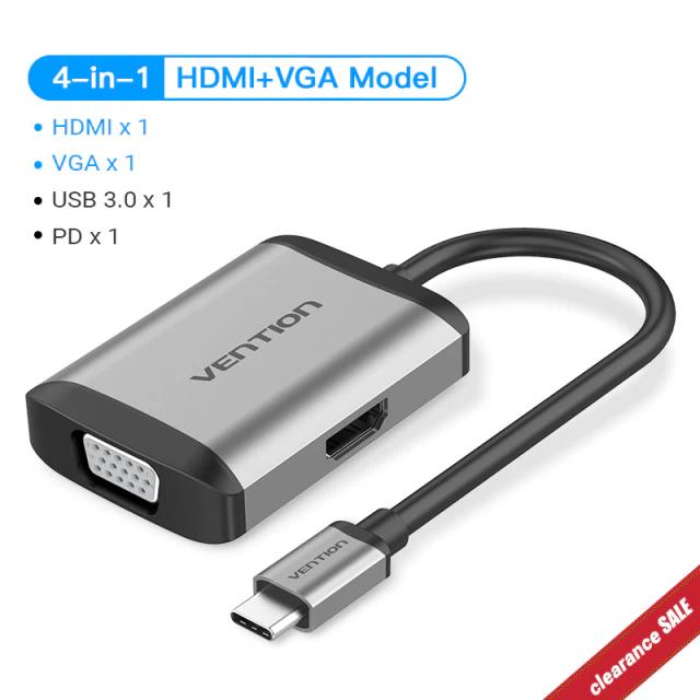 Vention Usb C Hub Type C To Usb 3.0 Dock Station Usb C Hdmi Rj45 4k For Macbook Pro Air Accessories Type C 3.1 Splitter Usb Hub - Docking Stations & Usb Hubs - AliExpress