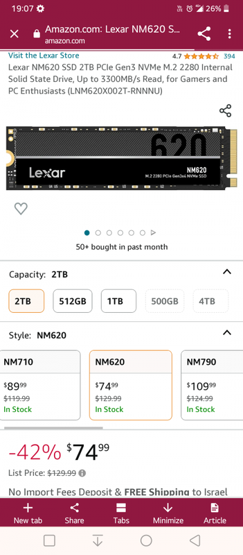 Amazon.com: Lexar NM620 SSD 2TB PCIe Gen3 NVMe M.2 2280 Internal Solid State Drive, Up to 3300MB/s Read, for Gamers and PC Enthusiasts (LNM620X002T-RNNNU) : Electronics
