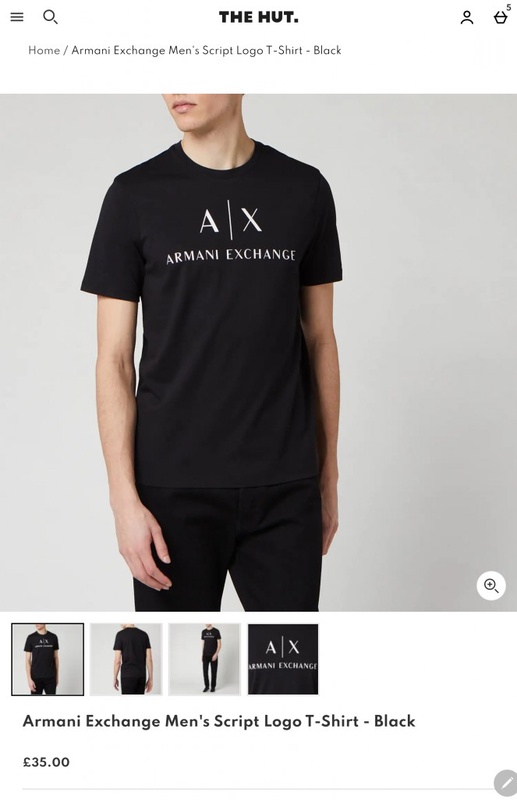 Armani Exchange Men's Script Logo T-Shirt - Black | TheHut.com