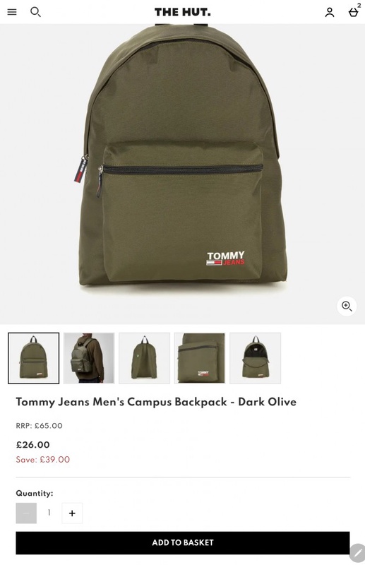 Tommy Jeans Men's Campus Backpack - Dark Olive | TheHut.com