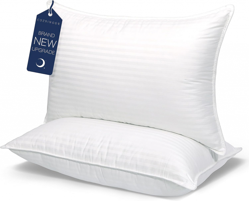 Amazon.com: COZSINOOR Queen Size Cooling Bed Pillows for Sleeping: Hotel Quality, Set of 2 - Down Alternative Microfiber Filled for Back, Stomach, Side Sleepers, Breathable, and Skin-Friendly : Home & Kitchen