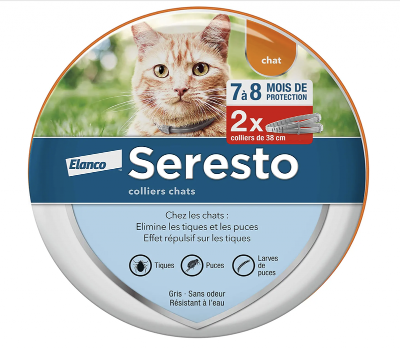 Seresto Chat – Collier Anti-Puces et Anti-Tiques pour Chats – 2 Colliers : Amazon.fr: Animalerie