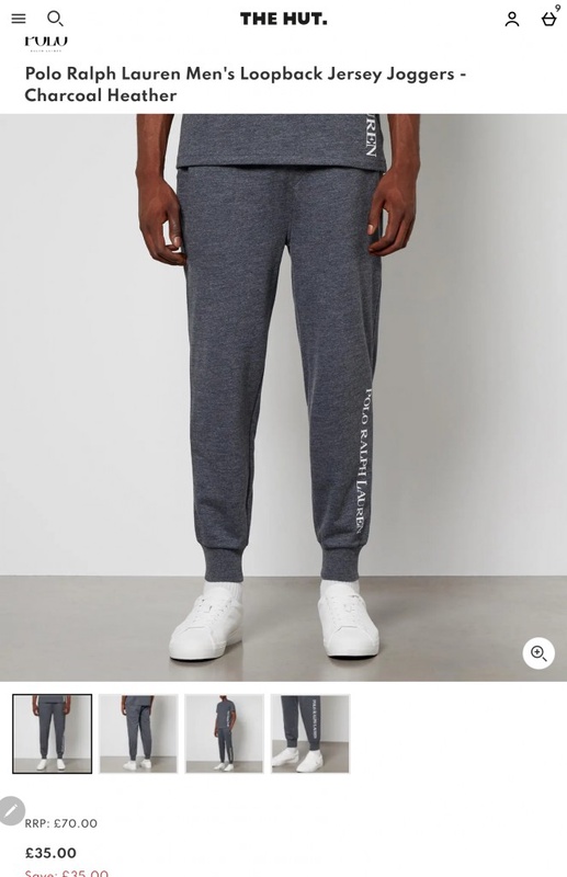 Polo Ralph Lauren Men's Loopback Jersey Joggers - Charcoal Heather | TheHut.com
