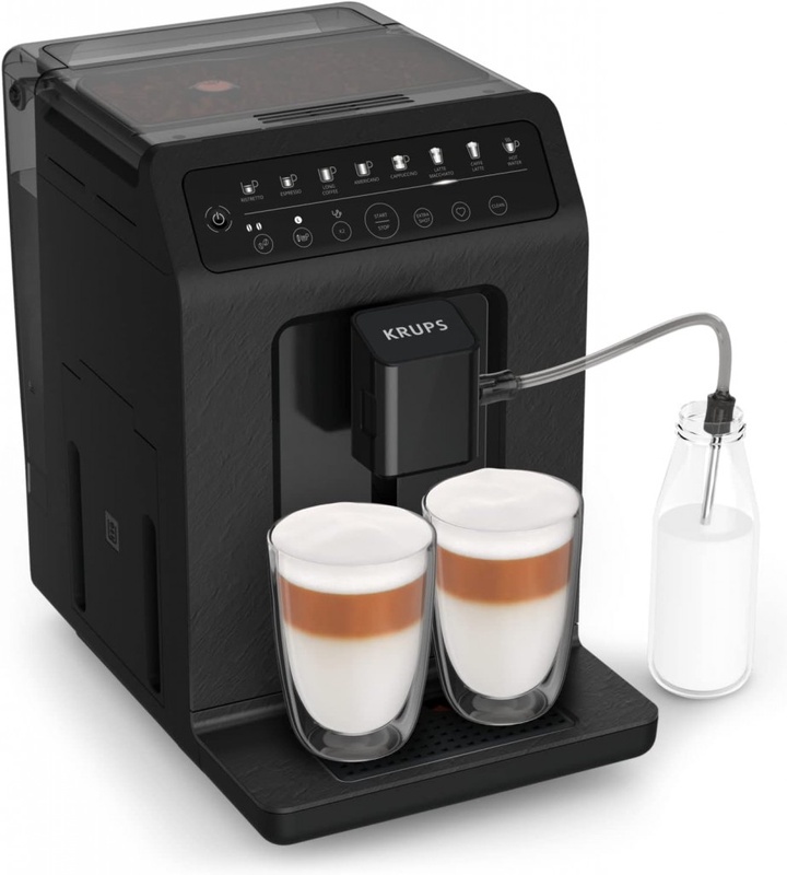 Amazon.de: Krups EA897B Evidence ECOdesign Kaffeevollautomat | automatische Espresso- und Cappuccino-Funktion | Quattro Force Technologie | One-Touch Tassen mit Milch | 8 Voreinstellungen | Milchsystem | Schwarz