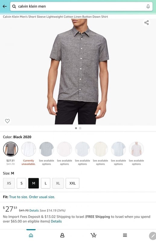 Calvin Klein Men's Short Sleeve Lightweight Cotton Linen Button Down Shirt, Black 2020, Medium at Amazon Men’s Clothing store