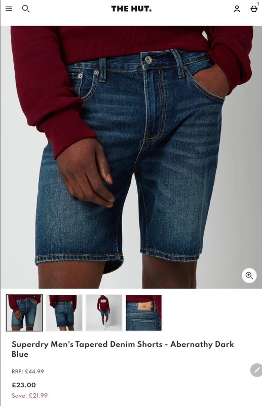 Superdry Men's Tapered Denim Shorts - Abernathy Dark Blue | TheHut.com