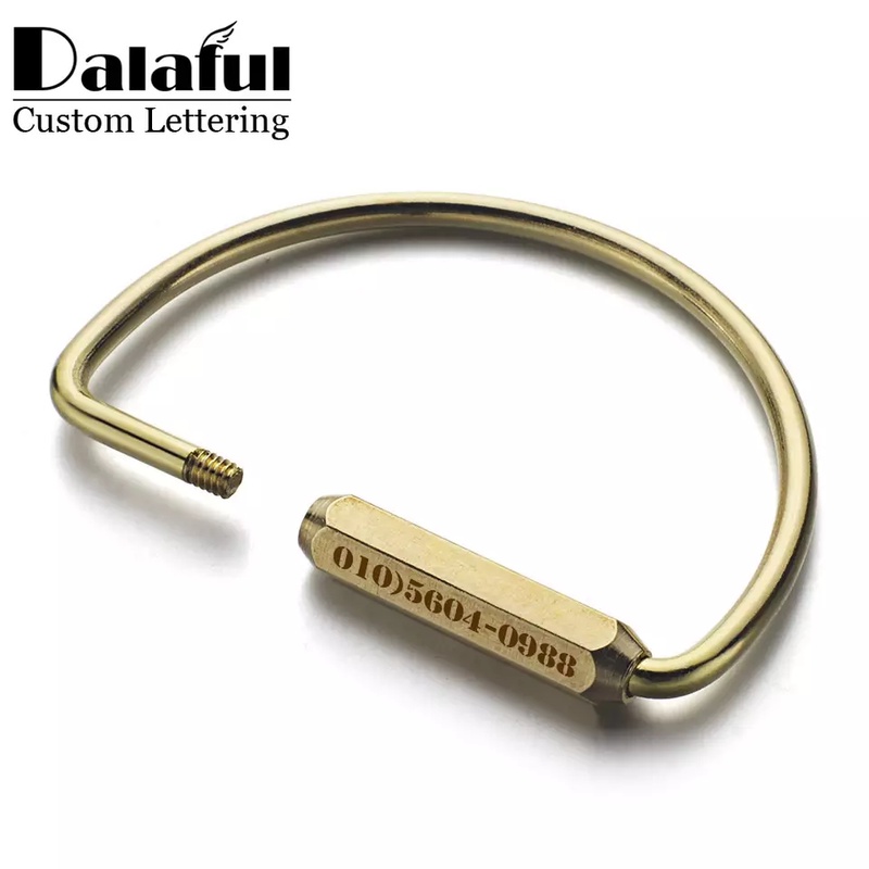 Dalaful Custom Lettering Keychains Unisex Pure Handmade Copper Keyrings Simple Brass Car Key Chain Ring Holder Men Women K353|key chain ring holder|copper keyringletter keychain - AliExpress