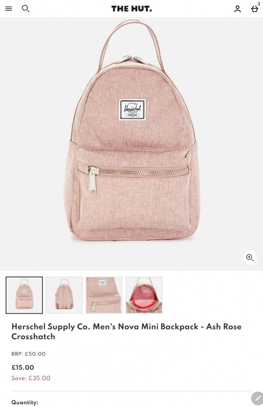 Herschel Supply Co. Men's Nova Mini Backpack - Ash Rose Crosshatch | TheHut.com