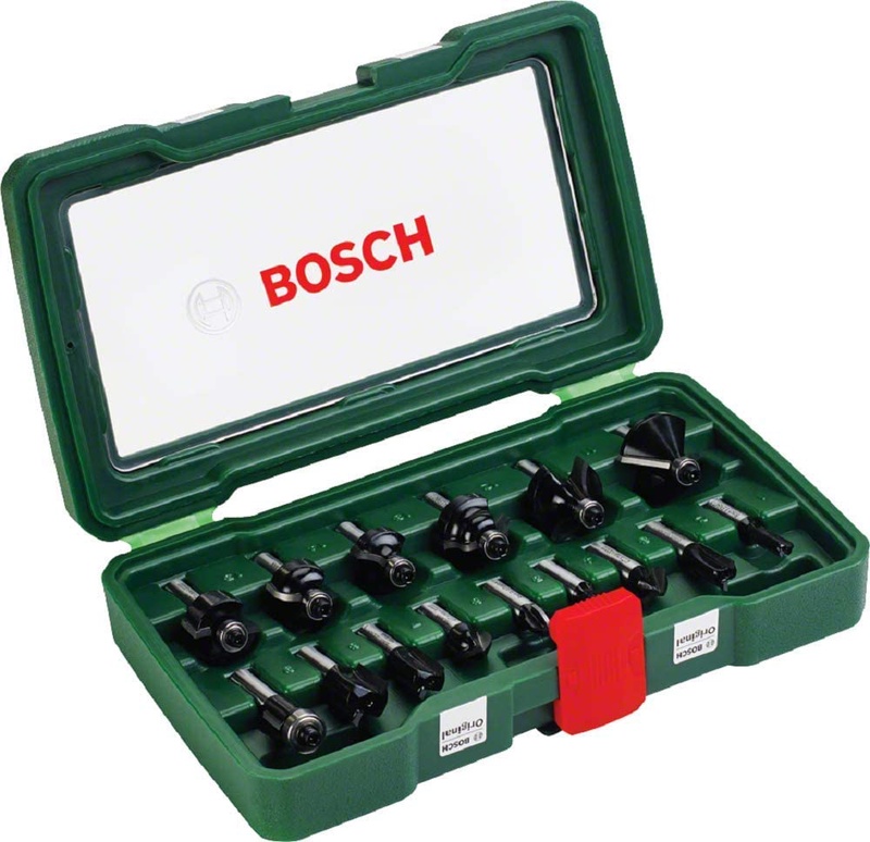Bosch 15-Piece Wooden Router Bit Set - Accessories for Router with 8mm Shaft, 2607019469 : Amazon.de: DIY & Tools
