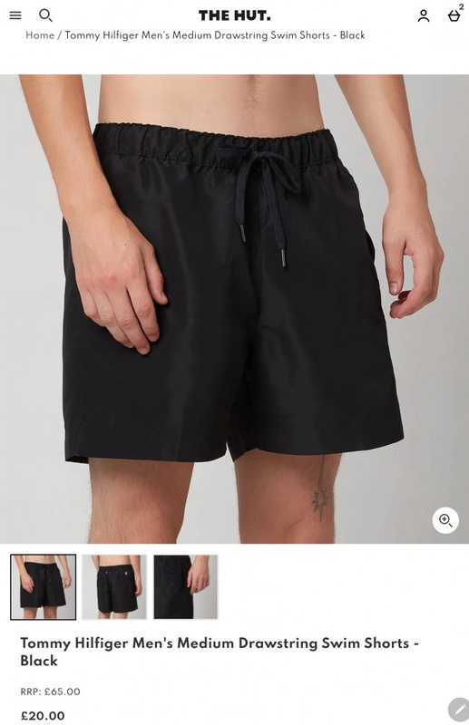 Tommy Hilfiger Men's Medium Drawstring Swim Shorts - Black | TheHut.com