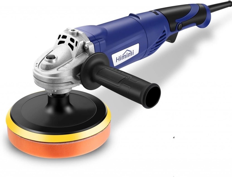Himimi Poliermaschine, 1200W Poliermaschine Set 6 Variable Geschwindigkeit,Austauschbare Schwammscheibe/Polierteller/Wollscheibe 150mm,D-Griff und Seitengriff, zum Polieren von Auto, Möbeln : Amazon.de: Baumarkt