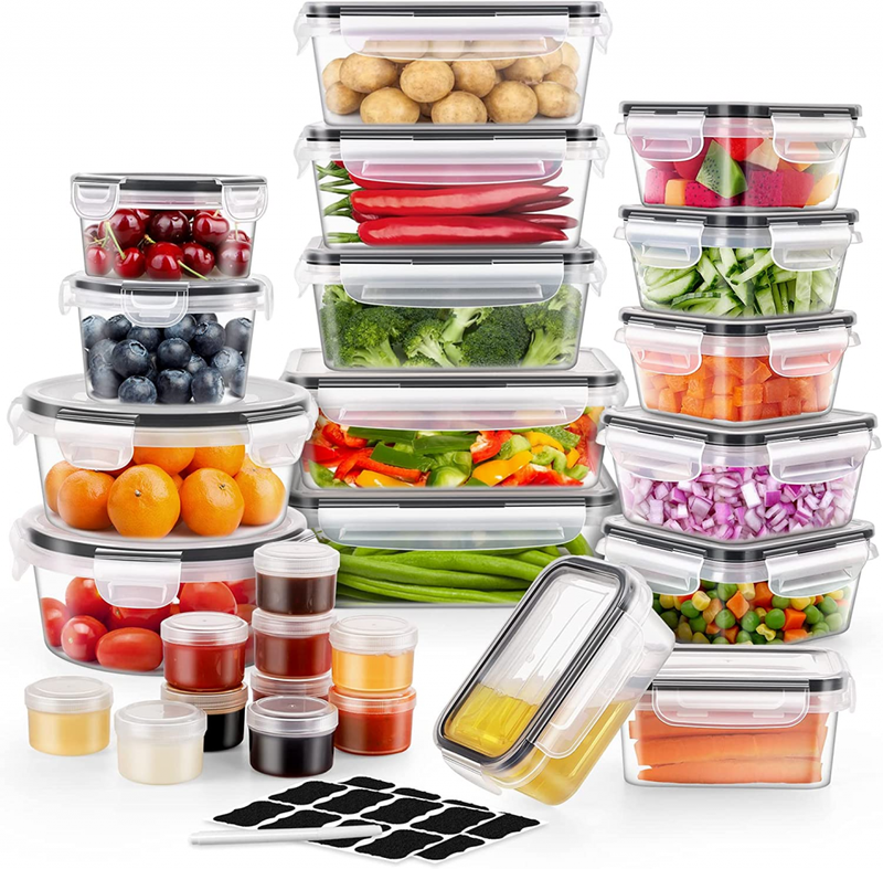Amazon.com: 52 PCS Food Storage Containers with Lids ME.FAN Airtight Plastic Food Containers for Pantry & Kitchen Storage Organization(26 Containers + 26 Lids) Lunch Containers, Meal Prep containers with Labels & Marker: Home & Kitchen