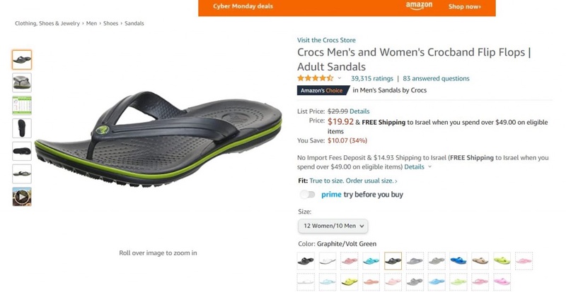 Amazon.com | Crocs Unisex's Men's and Women's Crocband Flip Flops | Adult Sandals, Graphite/Volt Green, 12 | Sandals
