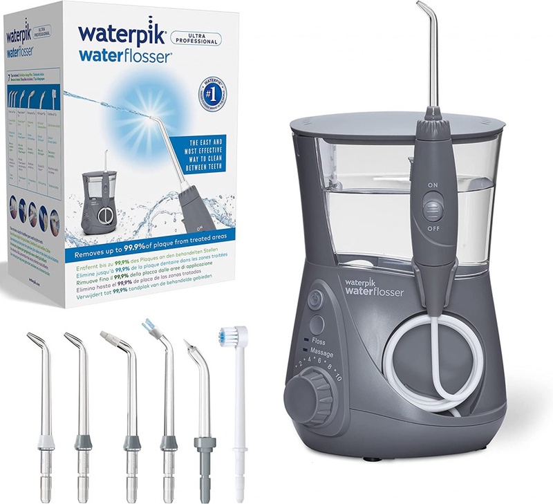 Waterpik Ultra Professional Water Flosser with 7 Tips and Advanced Pressure Control System with 10 Settings, Dental Plaque Removal Tool, Grey (WP-667UK) (2pin UK Bathroom Plug) : Amazon.co.uk: Health & Personal Care