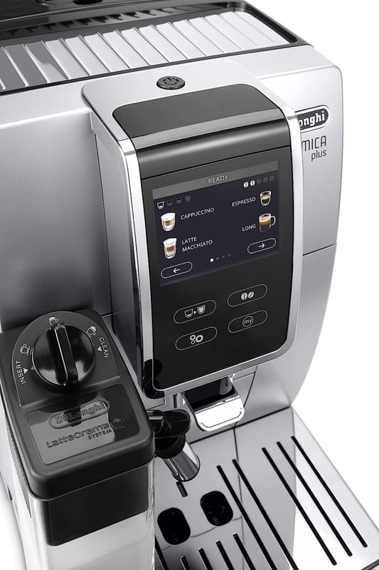 De'Longhi Dinamica Plus ECAM 370.70.SB, Automatic Coffee Machine Bean-To-Cup, LatteCrema System, One Touch Technology, FullTouch Screen, Wide Range of Recipes, Silver/Black : Amazon.co.uk: Health & Personal Care