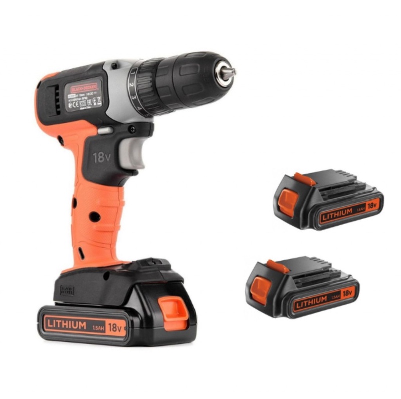 www.htzone.co.il - מברגה / מקדחה 18V חזקה דגם BCD001C2 מבית Black&Decker; בלאק אנד דקר
