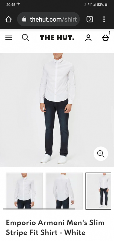 Emporio Armani Men's Slim Stripe Fit Shirt - White | TheHut.com