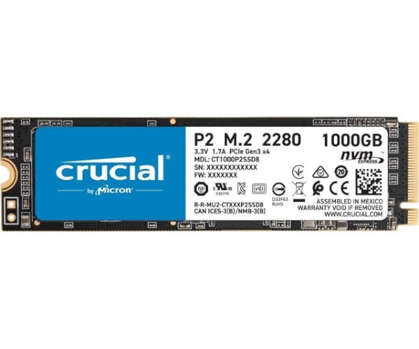 Crucial P2 CT1000P2SSD8 SSD Interne 1To, Vitesses atteignant 2400 Mo/s (3D NAND, NVMe, PCIe, M.2): Amazon.fr: Informatique