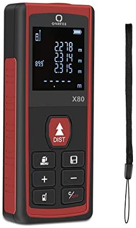 Laser Measure 80M Portable Laser Meter Digital Distance Measurement, 4 Modes of Pythagoras/Area/Volume/Angle Measurement, m/in/ft, Automatic Calibration and Continuous Measurement (80M): Amazon.co.uk: DIY & Tools