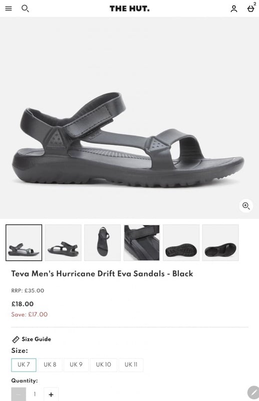 Teva Men's Hurricane Drift Eva Sandals - Black | TheHut.com
