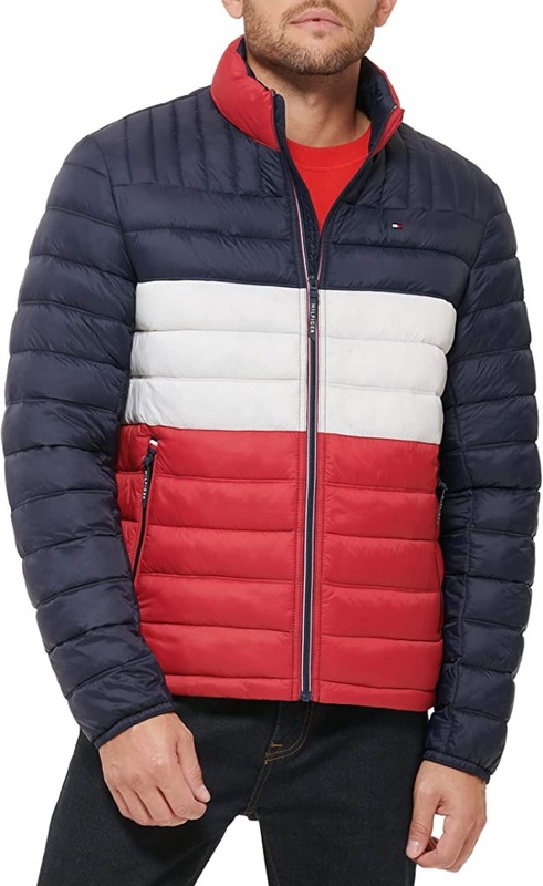 Tommy Hilfiger Men's Ultra Loft Lightweight Packable Puffer Jacket (Standard and Big & Tall), Black w/Patch, 5X at Amazon Men’s Clothing store