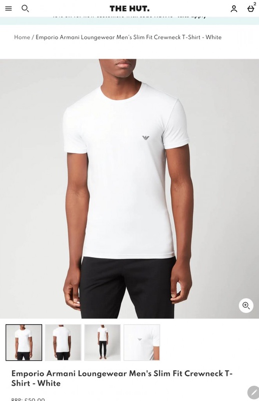 Emporio Armani Loungewear Men's Slim Fit Crewneck T-Shirt - White | TheHut.com