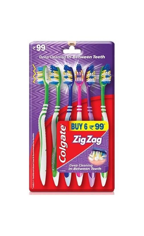 מארז 6 מברשות שיניים COLGATE ZIGZAG