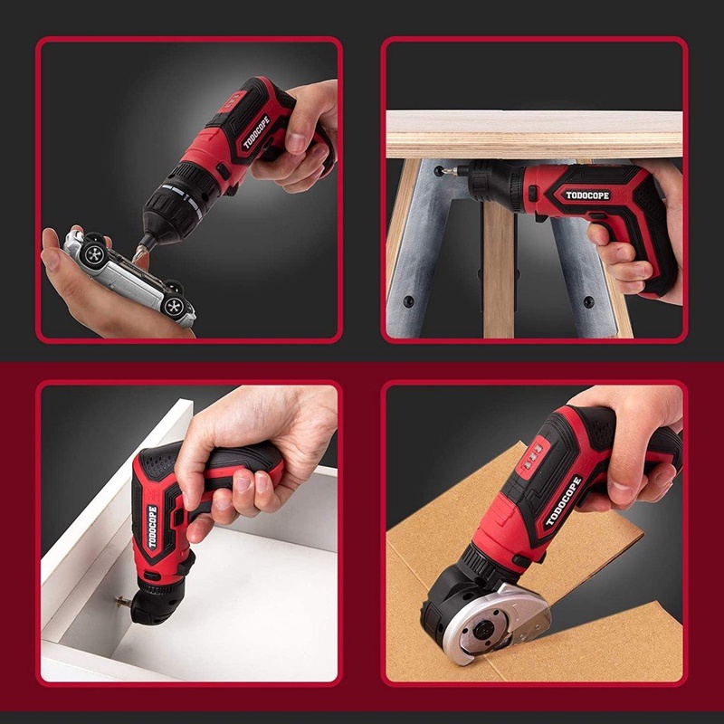 Amazon.com: TODOCOPE 4 in 1 Electric Screwdriver Cordless, 4V MAX 1500mAh Li-ion Cordless Screwdriver Rechargeable, with 4 Multi-function Attachment and Charger : Tools & Home Improvement