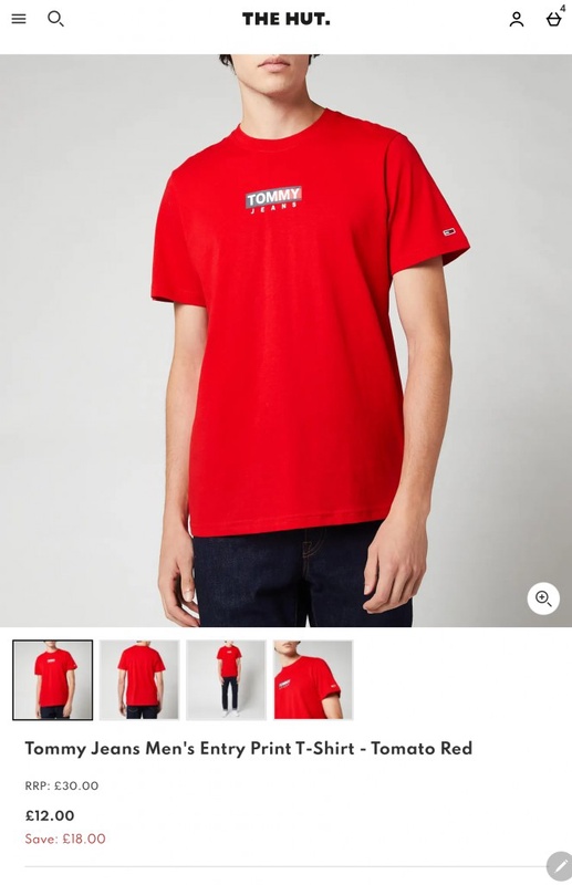 Tommy Jeans Men's Entry Print T-Shirt - Tomato Red | TheHut.com