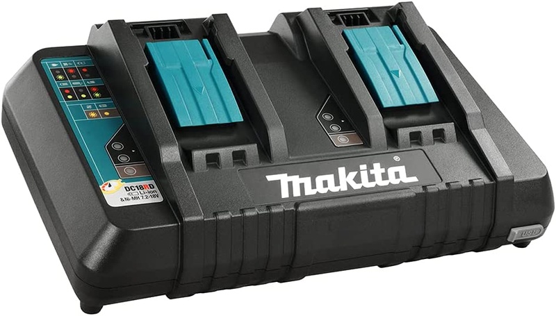 Makita DC18RD Chargeur Rapide pour 2 Batteries, Noir, Bleu : Amazon.fr: High-Tech