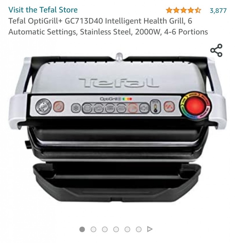 Tefal OptiGrill+ GC713D40 Intelligent Health Grill, 6 Automatic Settings, Stainless Steel, 2000W, 4-6 Portions : Amazon.co.uk: Home & Kitchen