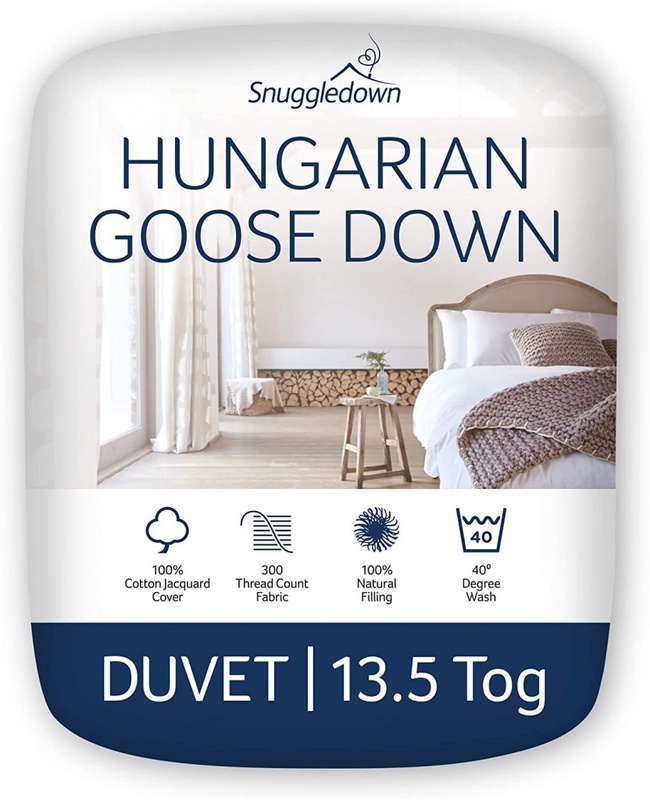 Snuggledown Hungarian Goose Down Double Duvet 13.5 Tog Winter Duvet Double Bed : Amazon.co.uk: Home & Kitchen