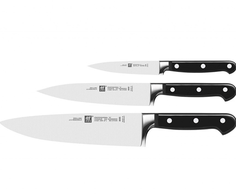 Zwilling 1002325 Messer-Set, 3-tlg., Spick-/Garniermesser, Fleischmesser, Kochmesser, Rostfreier Spezialstahl/Kunststoff-Griff, Professional S, Schwarz : Amazon.de: Küche, Haushalt & Wohnen