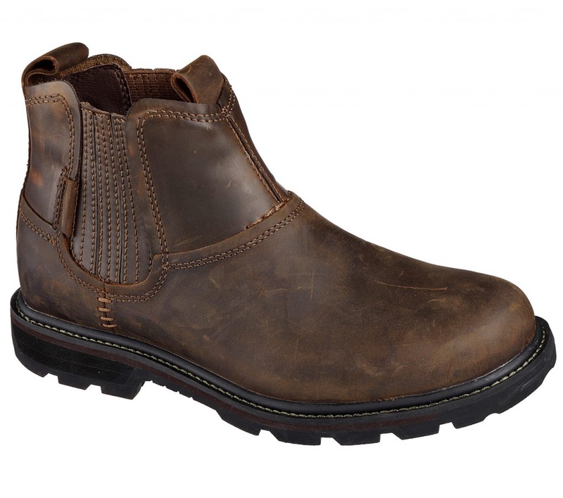 skechers zip up boots mens