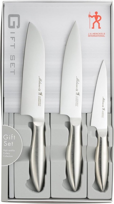 Amazon.co.jp: Henckels 19758-003 Milano Alpha Santoku, Western-Style, & Petty Knife 3-pc. Set, Made in Japan, Kitchen Knives, Stainless Steel, Dishwasher-Safe, Made in Seki City, Gifu Prefecture, Genuine Japanese Product : Home & Kitchen