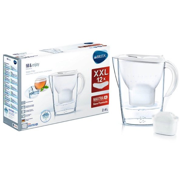 BRITA Maxtra+ Marella Cool Water Filter Jug Annual Pack with 12 Cartridges - White Homeware | TheHut.com