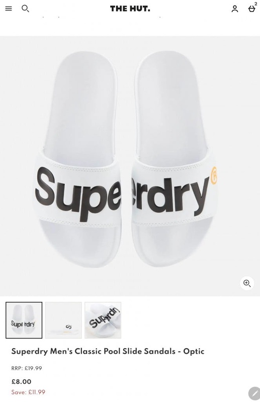 Superdry Men's Classic Pool Slide Sandals - Optic | TheHut.com
