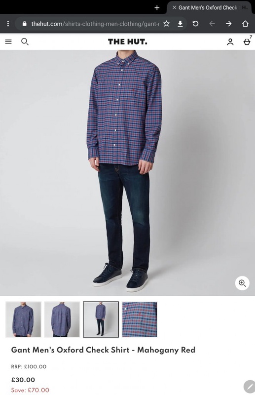 Gant Men's Oxford Check Shirt - Mahogany Red | TheHut.com