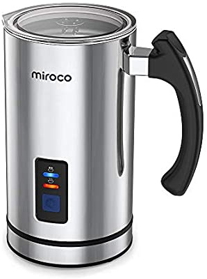 Amazon.de: Miroco Milchaufschäumer 240ml 500W Elektrischer Flüssigkeitsaufheizer Milchschäumer mit Funktionen für Heiße und kalte Milch Geräuschloser Betrieb, Antihaftbeschichtung (Silber)