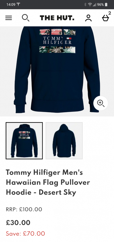 Tommy Hilfiger Men's Hawaiian Flag Pullover Hoodie - Desert Sky | TheHut.com