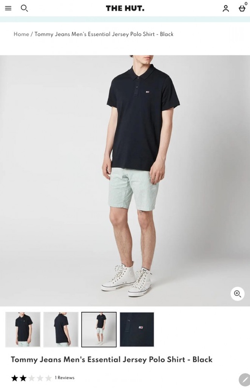 Tommy Jeans Men's Essential Jersey Polo Shirt - Black | TheHut.com