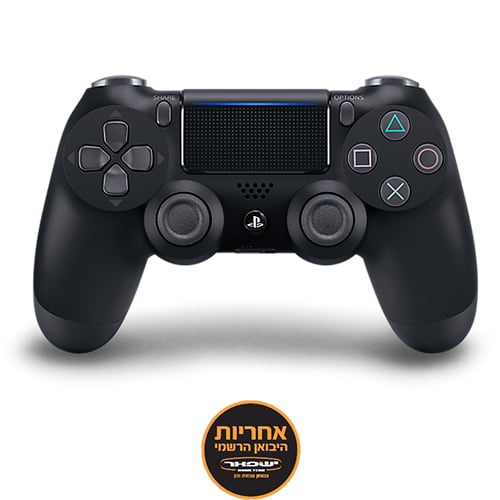 בקר משחק אלחוטי דור שני Sony PlayStation 4 DualShock 4 V2 - צבע שחור - אחריות יבואן רשמי על ידי ישפאר
