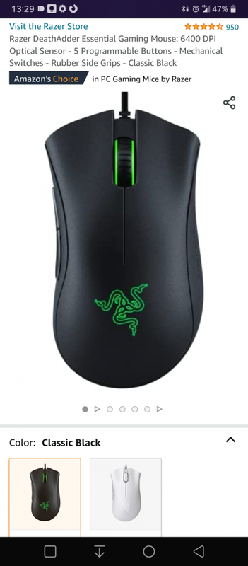 Amazon.com: Razer DeathAdder Essential Gaming Mouse: 6400 DPI Optical Sensor - 5 Programmable Buttons - Mechanical Switches - Rubber Side Grips - Classic Black : Health & Household