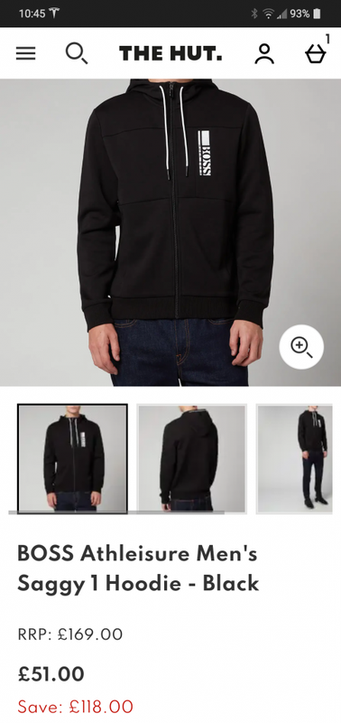 BOSS Athleisure Men's Saggy 1 Hoodie - Black | TheHut.com