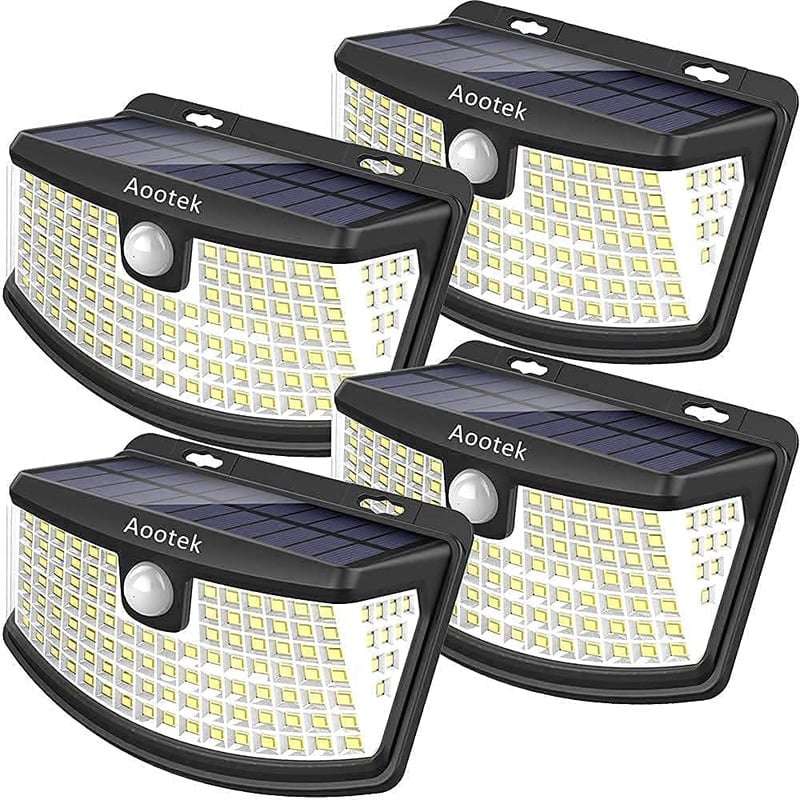Solar Lights Outdoor 120 LED with Lights Reflector and 3 Lighting Modes,Solar Motion Sensor Security Lights, IP65 Waterproof Solar Powered Wall Lights for Garden Patio Yard Deck Pendant Lights(4-Pack) - - Amazon.com