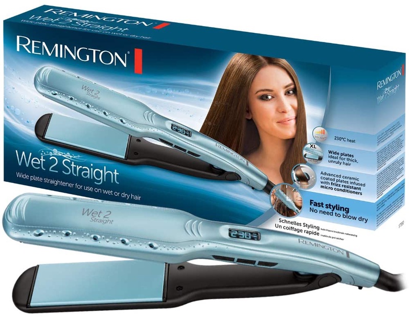 Remington Glätteisen breit Wet2Straight (für Nass- und Trockenanwendung -zum Trocknen und Glätten der Haare, Hitzeaktivierten Anti-Frizz-Mikrowirkstoffe), LCD-Display, 140-230°C, Haarglätter S7350: Amazon.de: Drogerie & Körperpflege