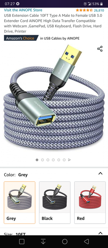 Amazon.com: USB Extension Cable 10FT Type A Male to Female USB 3.0 Extender Cord AINOPE High Data Transfer Compatible with Webcam ,GamePad, USB Keyboard, Flash Drive, Hard Drive, Printer : Electronics