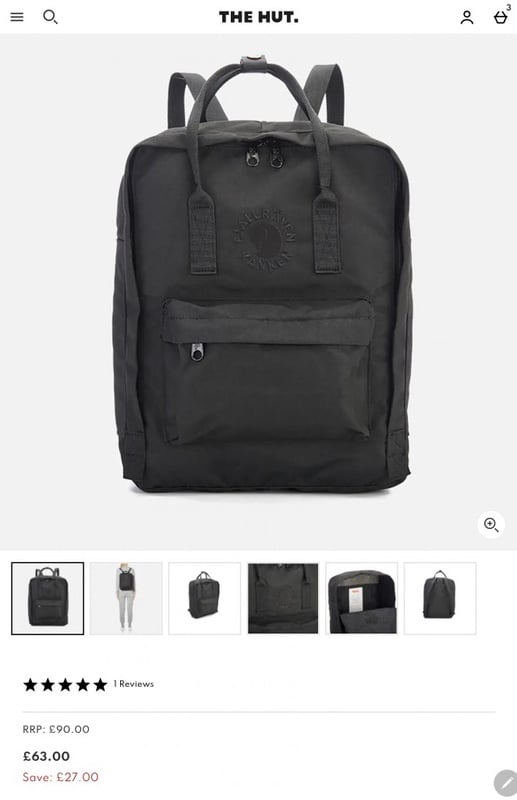 Fjallraven Re-Kanken Backpack - Black | TheHut.com
